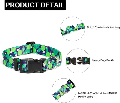Mercano Adjustable Dog Collar - Special Design Patterns, Soft Nylon Comfortable Durable Pet Collar