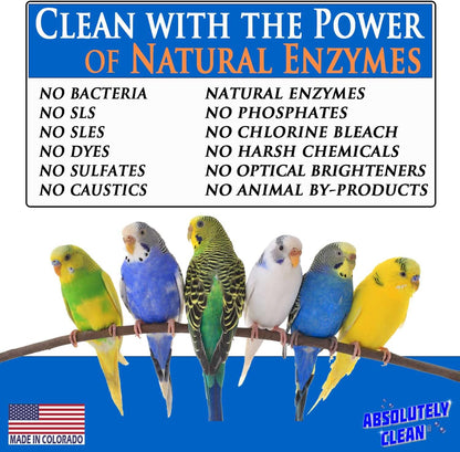 Absolutely Clean Amazing Bird Cage Cleaner and Deodorizer - Just Spray/Wipe - Safely & Easily