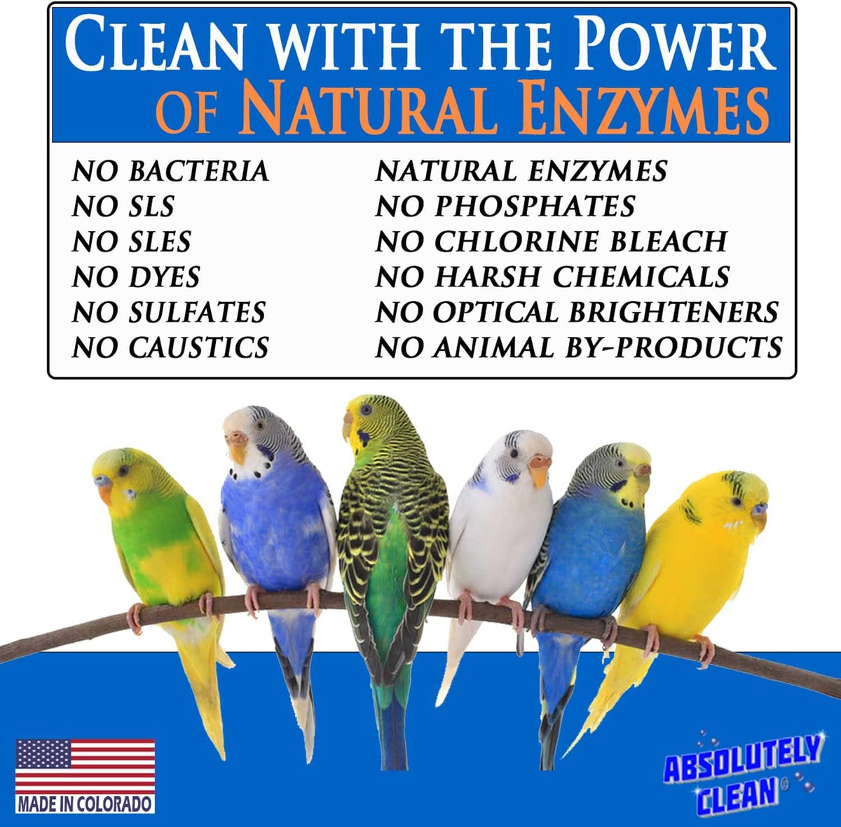 Absolutely Clean Amazing Bird Cage Cleaner and Deodorizer - Just Spray/Wipe - Safely & Easily