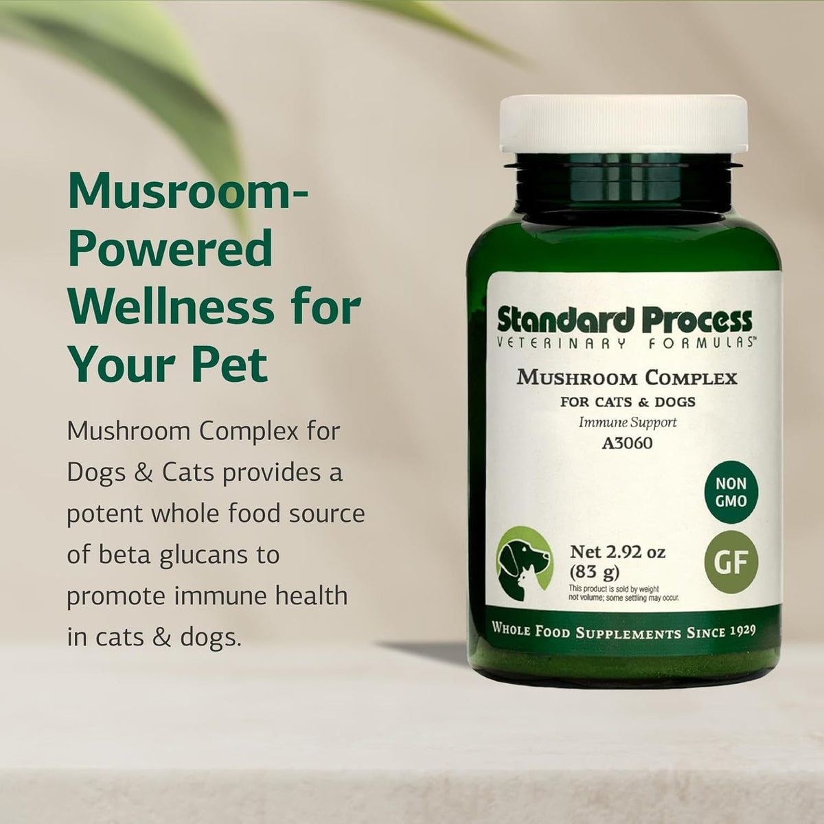 Standard Process Mushroom Complex for Dogs & Cats - Immune Support Supplement with Bovine Colostrum