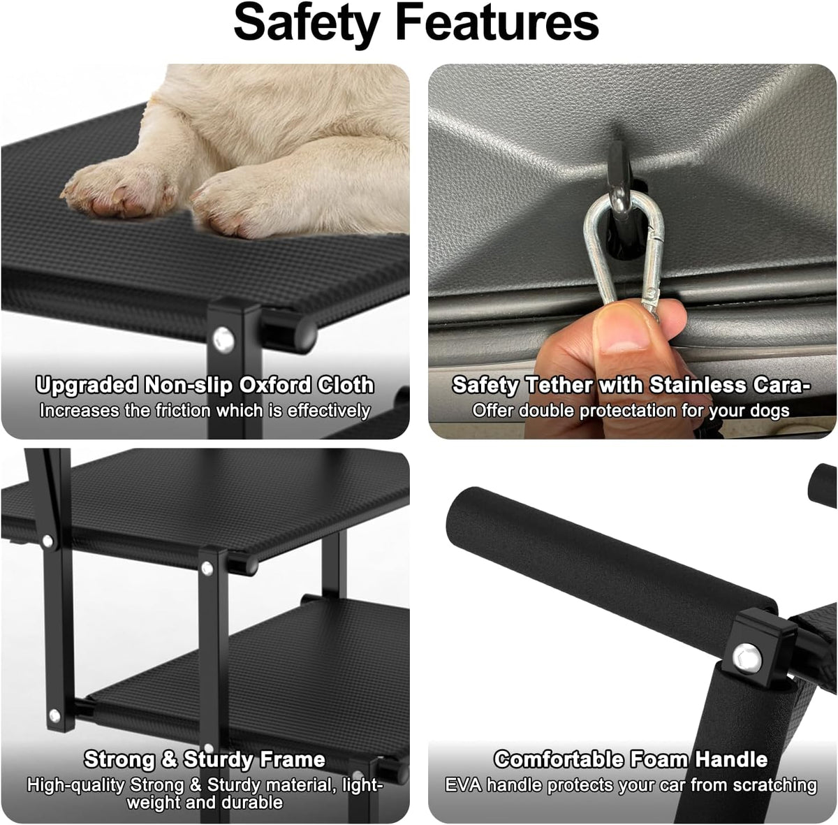 Extra Wide Dog Stairs for Large Dogs, Foldable Dog Ramp for Car with Non-Slip Surface, Lightweight