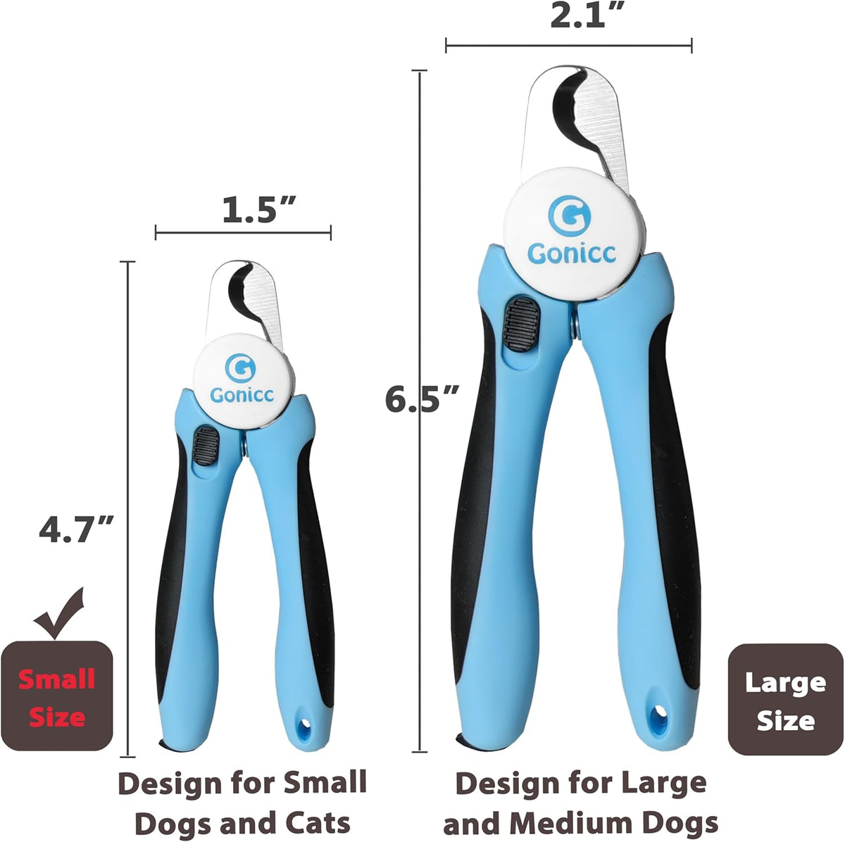 gonicc Professional Small Dog and Cat Nail Clippers Sharp Stainless Steel Pet Nail Trimmers(with