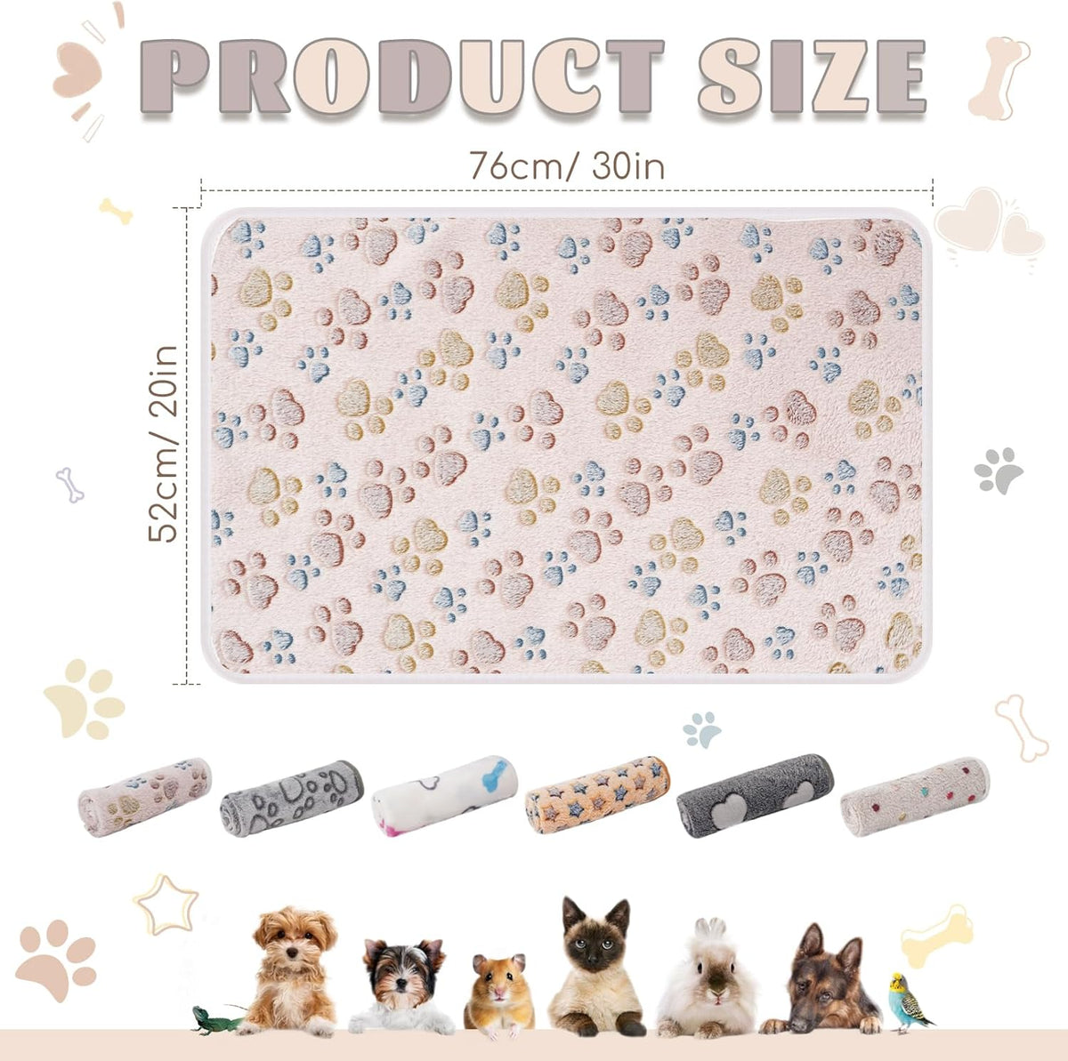 6 Pack Guinea Pig Cage Liner, Washable Guinea Pig Fleece Blankets Beding Accessories, Flannel Throw