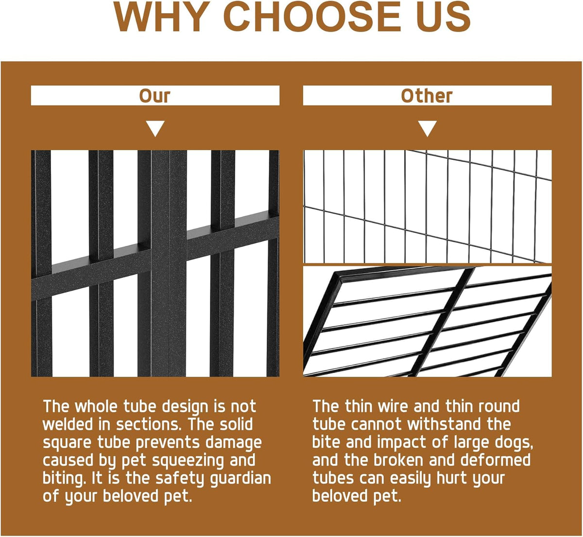 Polar Aurora Heavy Duty Dog Crate, Foldable Indestructible Dog Kennel, Escape Proof Extra Large Dog