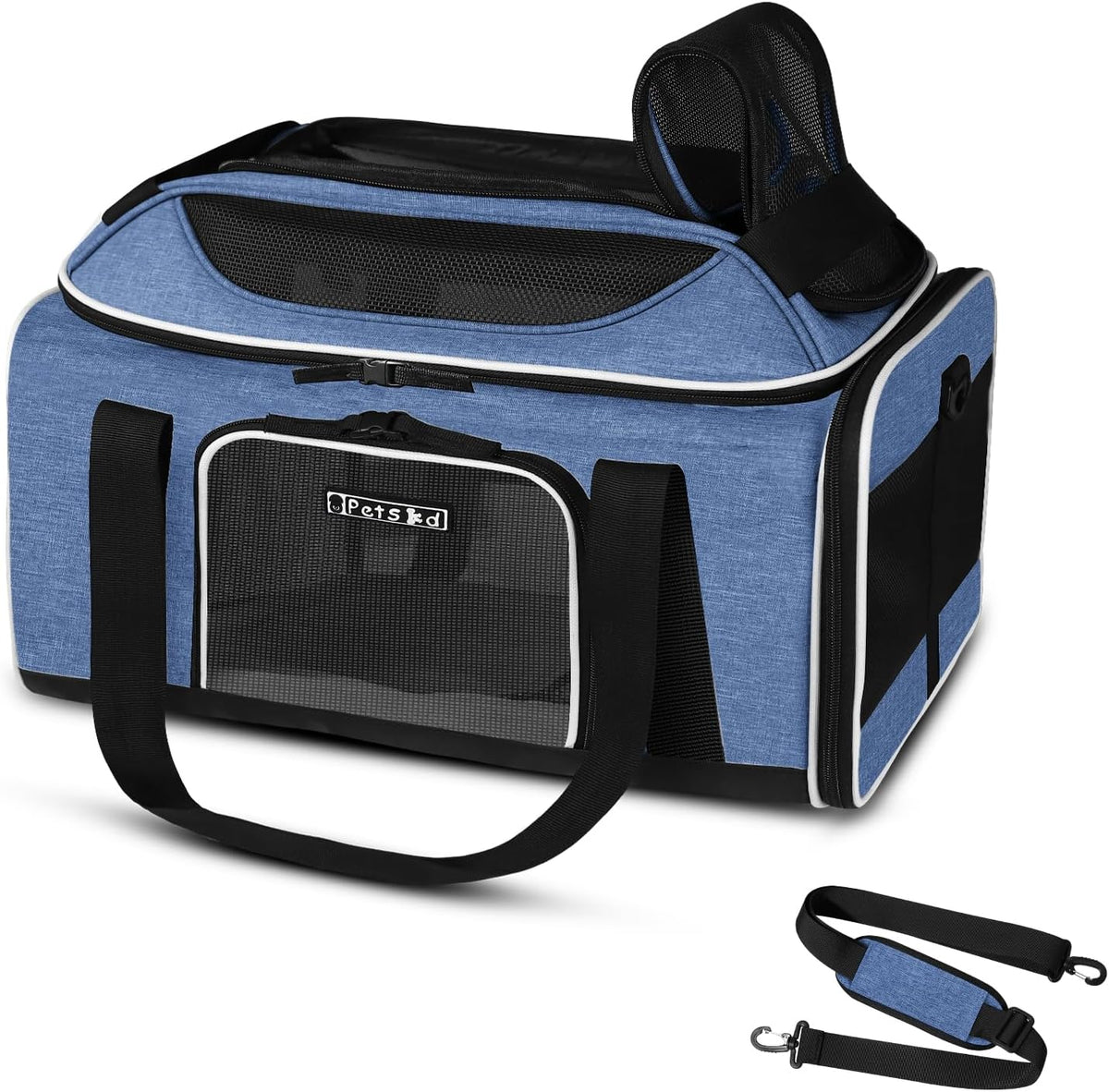 Petskd Top-Expandable Pet Carrier 17x12x8.5 Inches JetBlue Allegiant Spirit Airline Approved