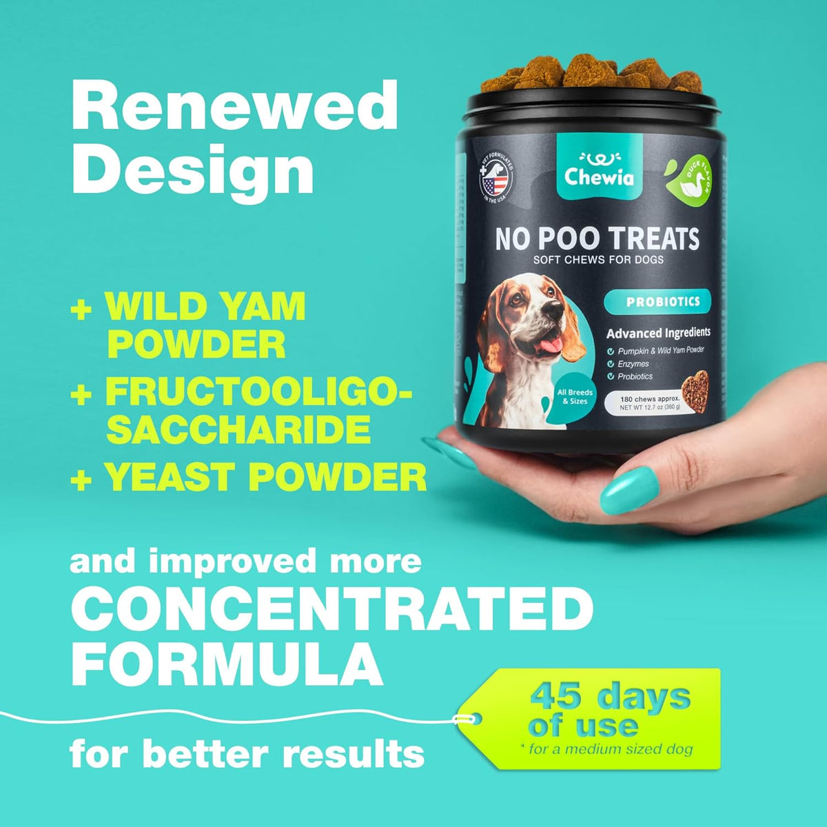 No Poo Chews for Dogs - Coprophagia Deterrent - Dog Probiotics for Digestive Health with Enzymes