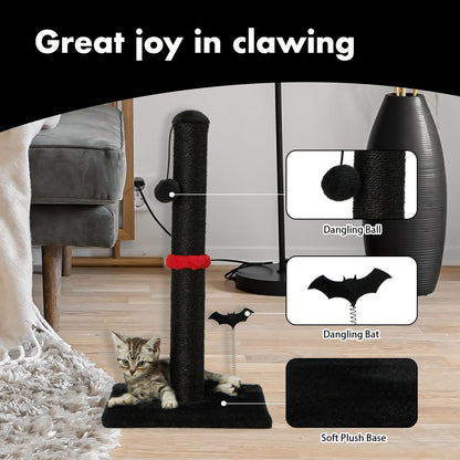 MECOOL Cat Scratching Post Premium Sisal Scratch Posts with Hanging Ball Vertical Scratcher for