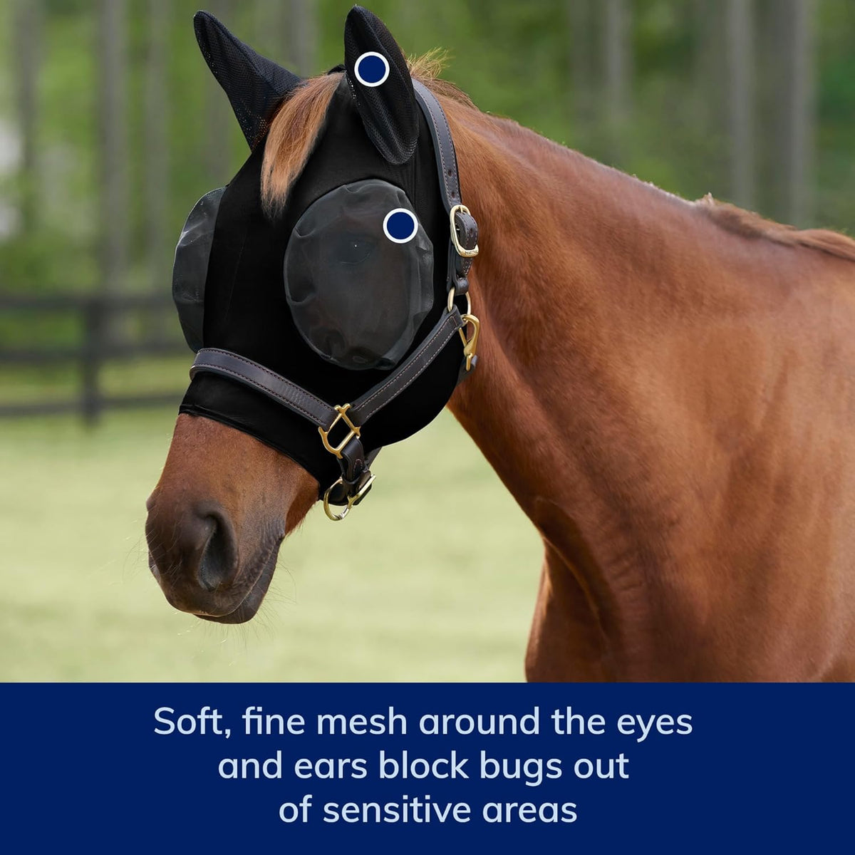 SmartEquine Comfort Fly Mask with SmartCore Technology | UV Horse Mask | UPF 50 | Forelock Hole |