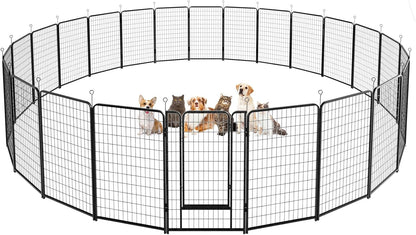 Dog Playpen Outdoor Extra Wide 24 Panels Heavy Duty Dog Fence 50" Height Anti-Rust with Doors