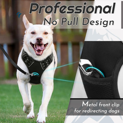 Eagloo Dog Harness Small Sized Dog, No Pull Service Vest with Reflective Strips and Control Handle