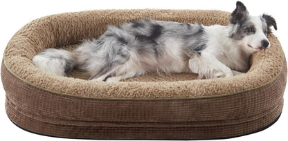 JOEJOY Orthopedic Dog Bed for Large Dogs, Egg-Crate Memory Foam Pet Bed with Bolster Sides