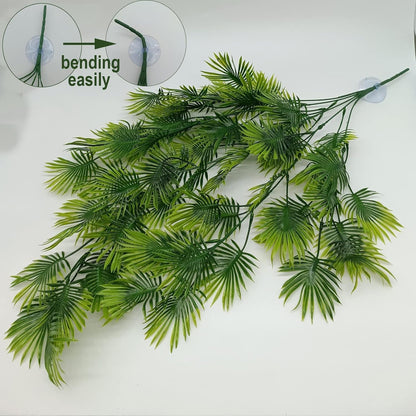 Reptile Plants for Bearded Dragon Tank Accessories, Terrarium Plant Artificial Decor for Snake