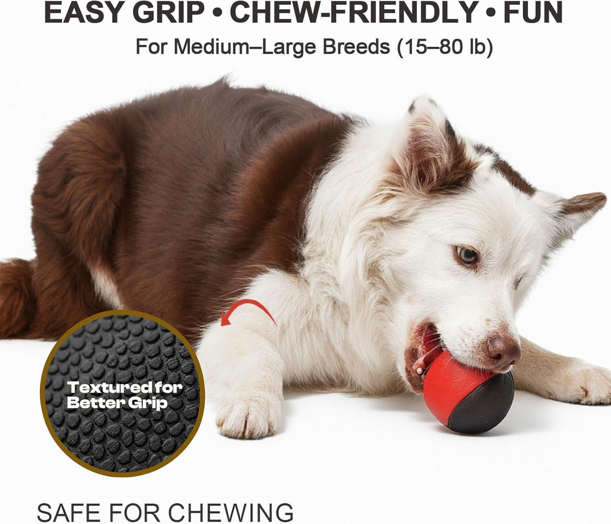 Interactive Squeaky Dog Toys Balls – Durable Rubber Dog Toy for Aggressive Chewers,High Bounce Dog