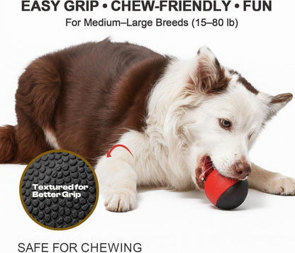 Interactive Squeaky Dog Toys Balls – Durable Rubber Dog Toy for Aggressive Chewers,High Bounce Dog