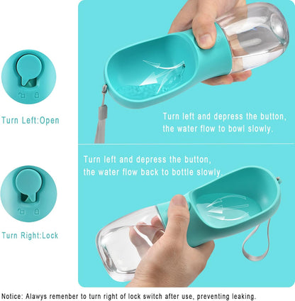 Dog Water Bottle with Food Container, Travel Puppy Water Bowl, Portable Pet Dispenser, Dog Stuff