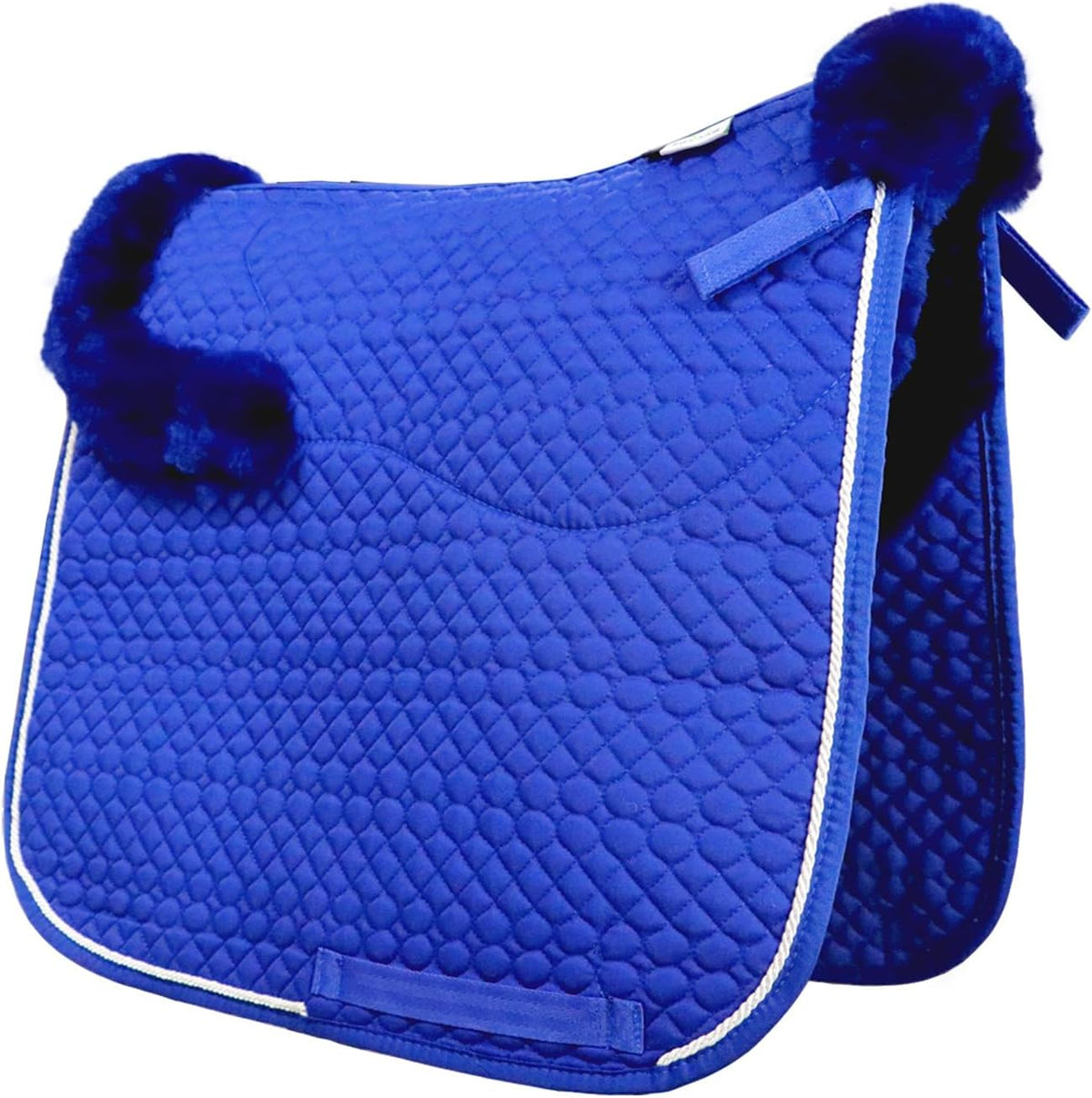 Woolous Dressage Saddle Pad, English Saddle Pad with Sheepskin Trim, Lambskin Wool Fleece Lining