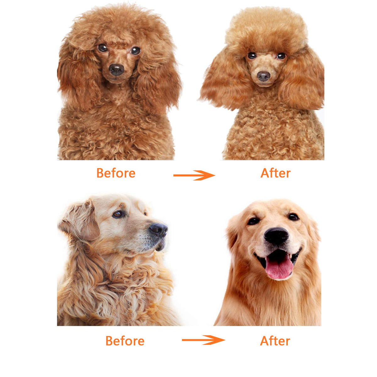 Long Hair Dog or Cat Comb Grooming with Short and Long Teeth Dematting Knots Tangles Remover Combs