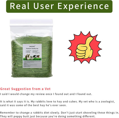 Timothy Hay 1.1LB - Dust Free Natural Green Fresh Food Hay for Rabbits Tortoise Guinea Pig