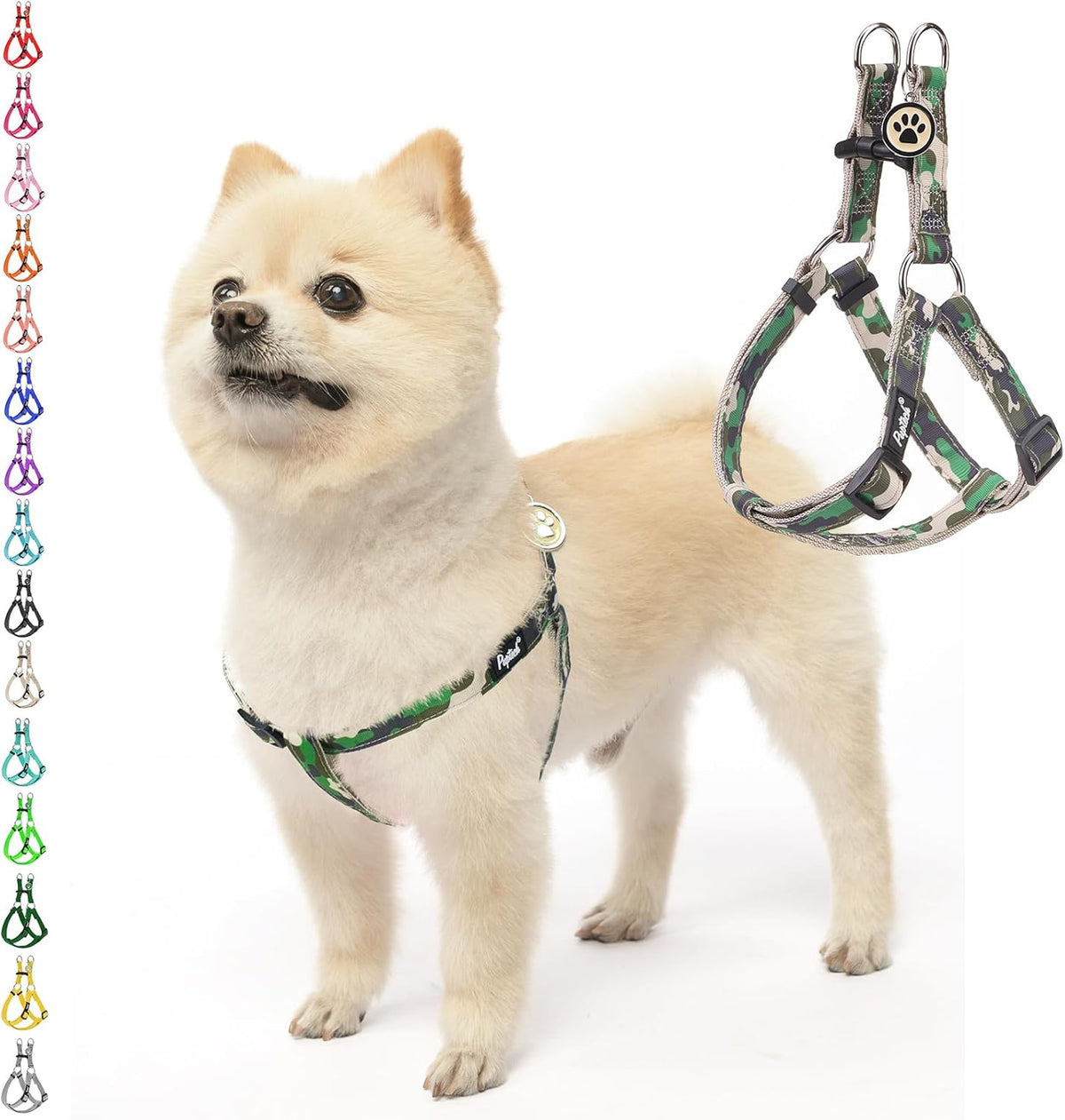 PUPTECK No Pull Dog Harness Soft Adjustable Basic Nylon Step in Puppy Vest Outdoor Walking with ID