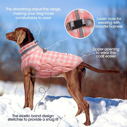 FUAMEY Dog Coat for Small Dogs,Waterproof Dog Winter Jacket with Harness Built in Puppy Cold
