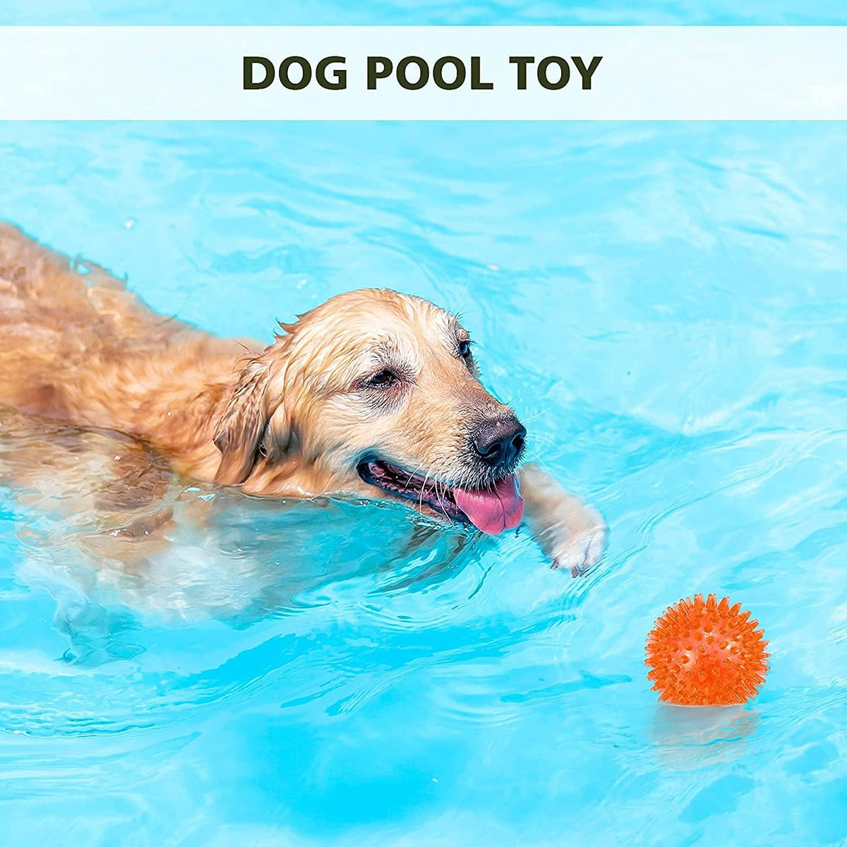 petizer 6 Pack 2.5” Squeaky Dog Toy Balls, Floating Dog Pool Balls, Spiky Dog Balls, Durable