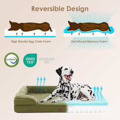 EHEYCIGA Orthopedic Dog Beds for Extra Large Dogs 44x32Inch, Waterproof Memory Foam XL Pet Bed with