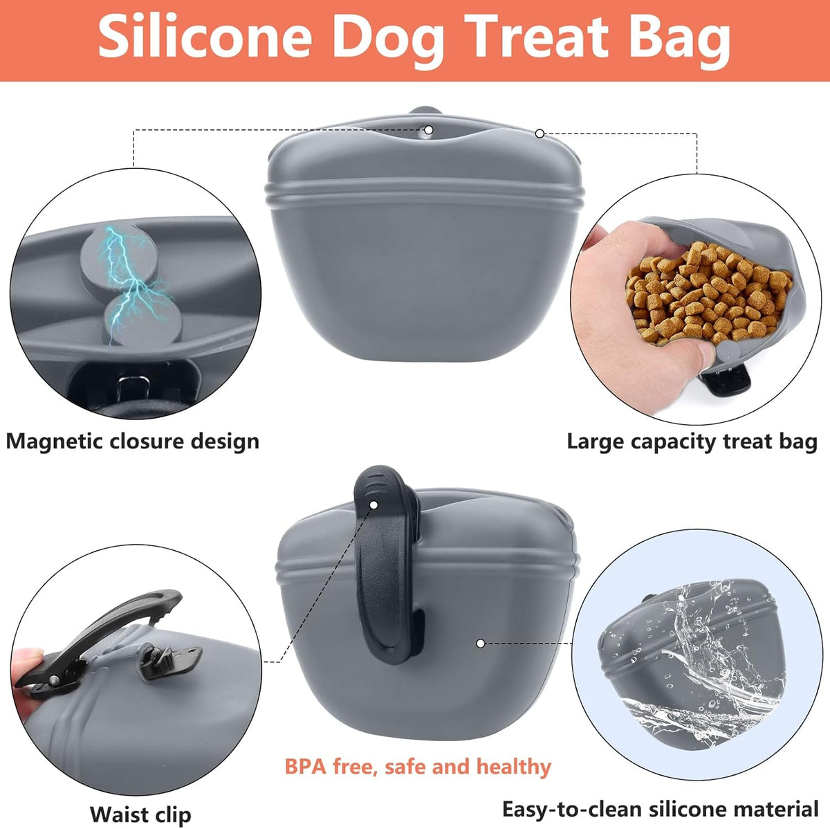BARKIE Dog Training Kit - Treat Pouch, Pet Training Fanny Pack, 2 Puppy Training Clickers