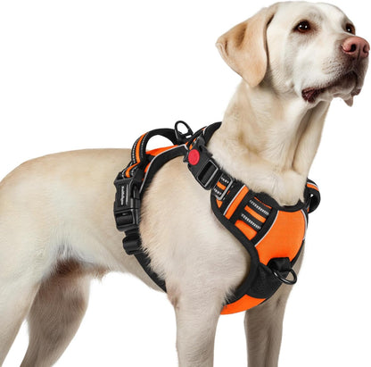 rabbitgoo Dog Harness for Large, No Pull Pet Harness with 3 Buckles, Adjustable Soft Padded Vest