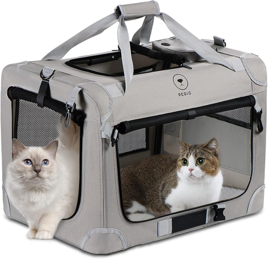 Extra Large Cat Carrier for 2 Cats, Portable Soft Sided Large Pet Carrier for Traveling, Indoor and