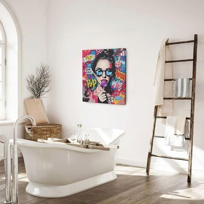 Fashion Women Wall Art Glam Modern Artwork for Girls Banksy Street Graffiti Pop Art Canvas Pictures