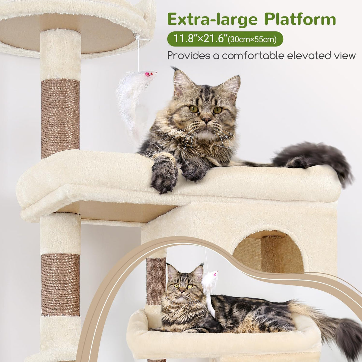 Globlazer Heavy Duty Cat Trees for Large Cats, Sturdy 72in Maine Coon Cat Tree for Large Cat 20