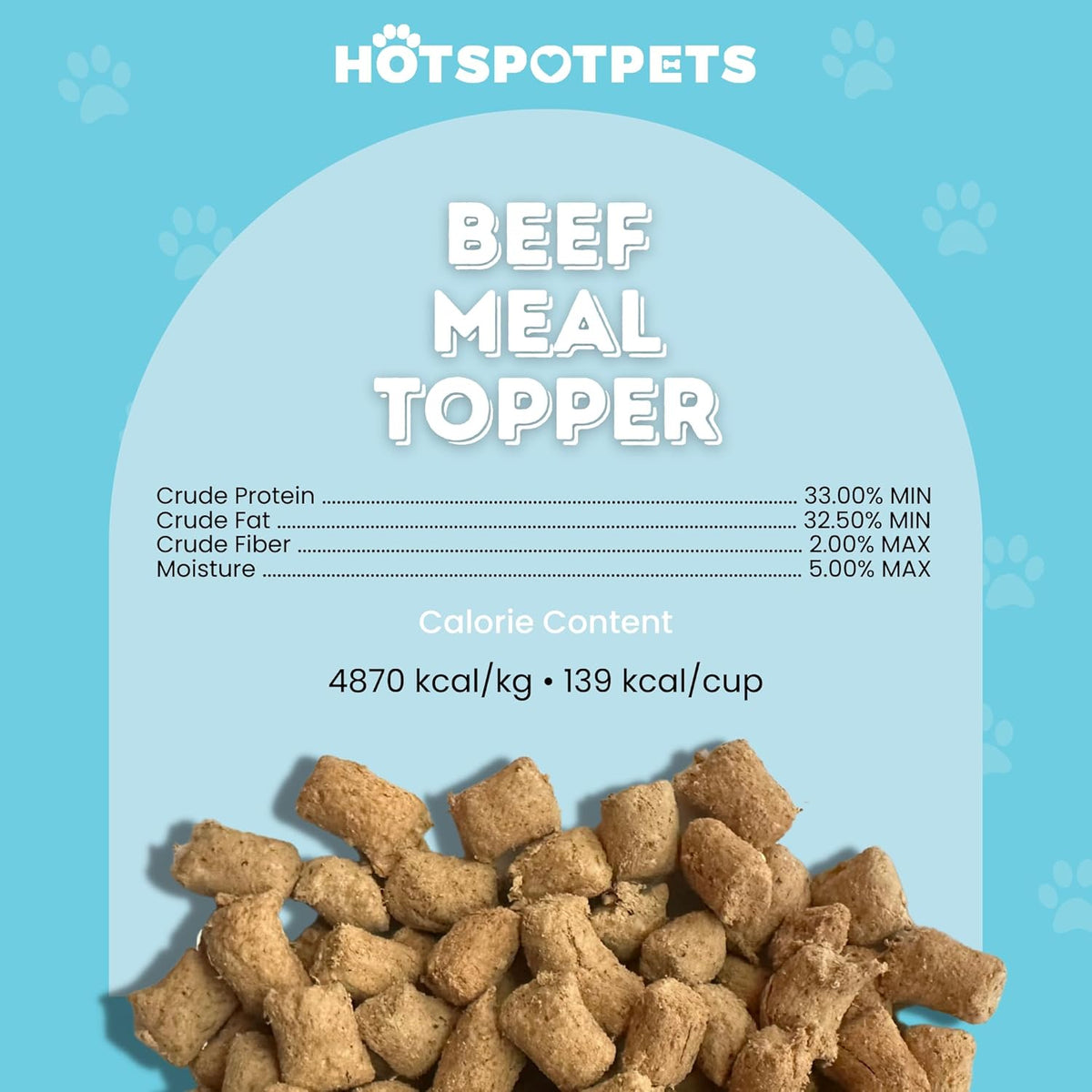 hotspot pets Freeze Dried Raw Beef Meal Toppers for Dogs 1LB Bag (500+pcs) Made in USA - Single