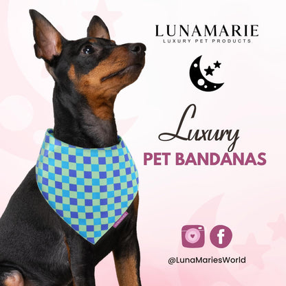 LunaMarie - Luxury Pet Birthday Bandanas -Premium & Silky Poly Fabric | 100% Handmade | Custom