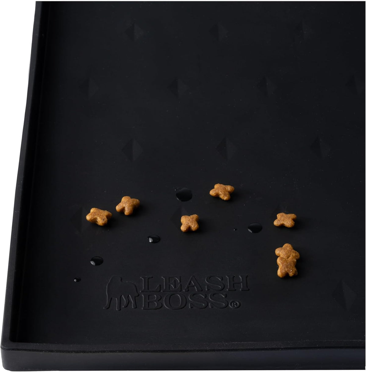 Leash Boss Dog Food Mat – Waterproof Silicone Pet Feeding Mat with Raised Edges for Dogs & Cats