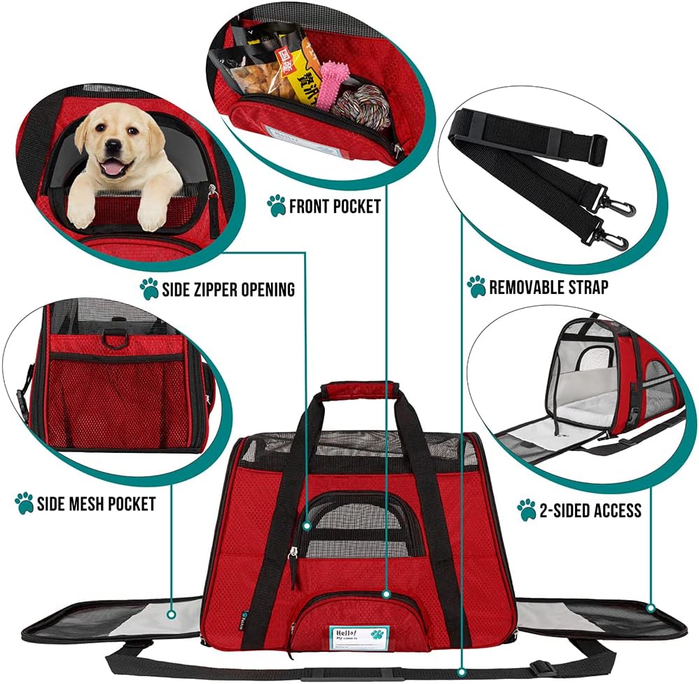 PetAmi Airline Approved Pet Carrier for Cat, Soft Sided Dog Carrier for Small Dogs, Cat Travel