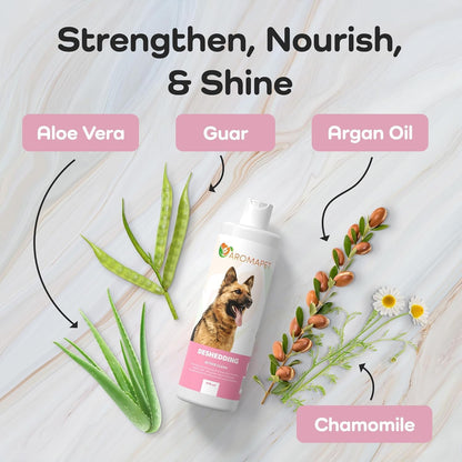 Deshedding Active Clean Dog Shampoo - Deodorizing Dogs Shampoo with Aloe, Argan Oil, Chamomile
