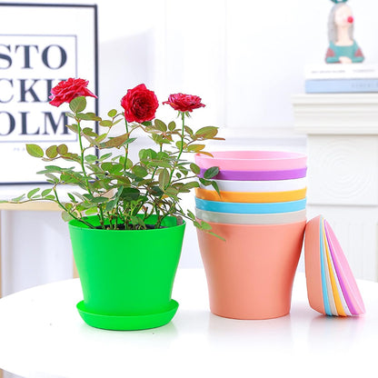 50 Pack 4 Inch Plant Pots Bulk Small Plastic Planters Pots with Drainage Holes Flower Pot for