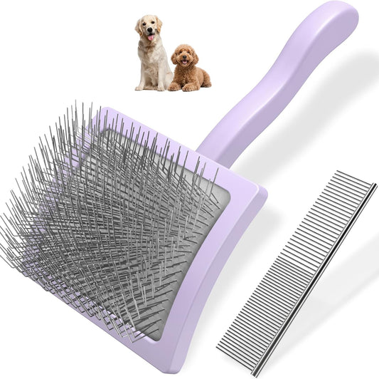 2PCS Slicker Brush for Dogs & Pet Comb,Professional Dog Grooming Brush