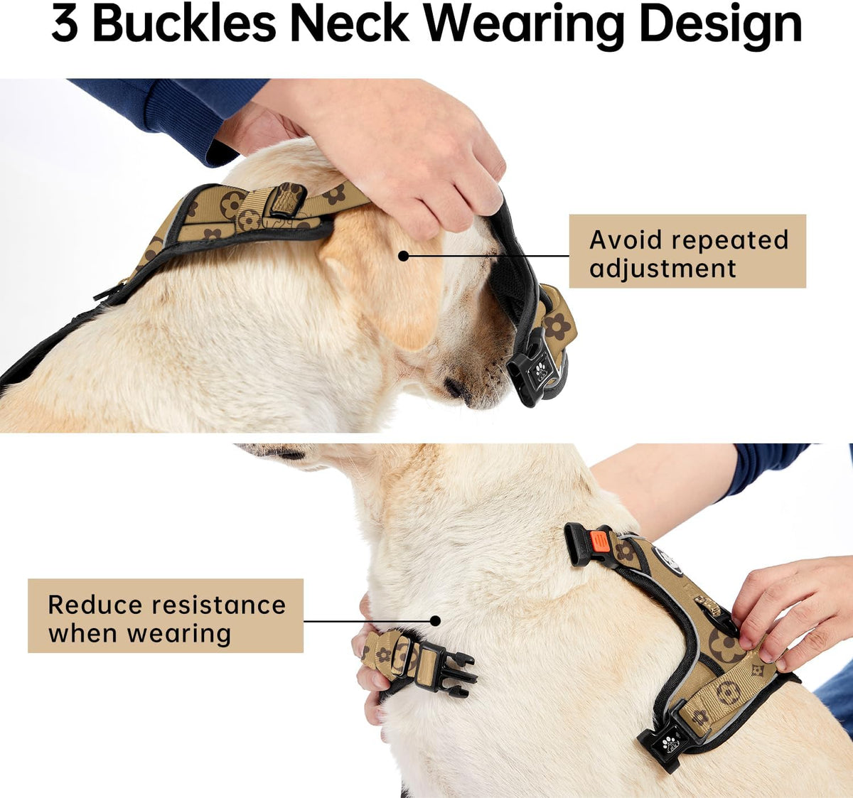 IVY&LANE No Pull Dog Harness with Leash Set, Reflective No Choke Pet Vest,Adjustable Oxford Dog
