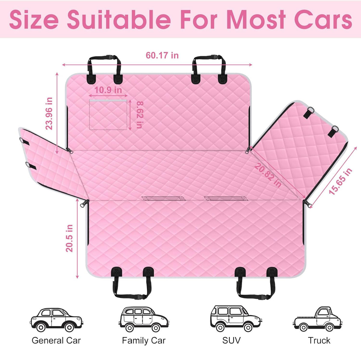 Waterproof Dog Car Seat Cover for Back Seat - Durable, Scratch Proof Pet Hammock with Nonslip