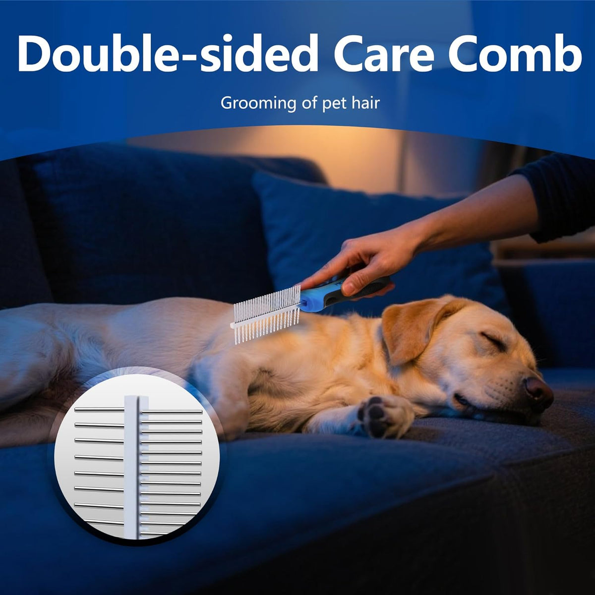 2-in-1 Shedding Brush and Detangling Comb Combo,Stripping Brush for Medium and Large Dogs, Dog and