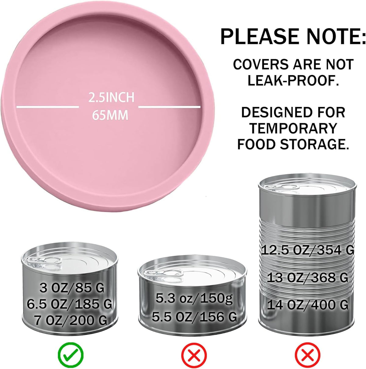 OHMO 2 Pack Cat Food Can Lids, Small Size (3 oz) Silicone Pet Food Can Lids Covers for 3 oz Cat