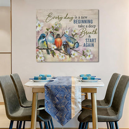 Bird Wall Art Farmhouse Flower Branch Pictures Rustic Country Birds Wall Decor Floral Canvas Print