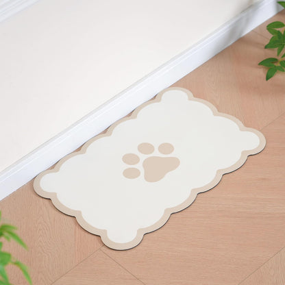 Ralxion Scalloped Dog Feeding Mat, Absorbent Mats for Dog Food and Water Bowl, Dispenser, Cute