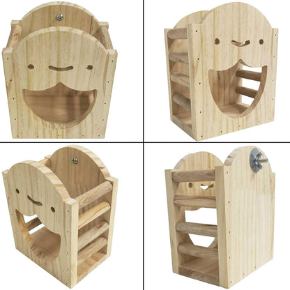 kathson Rabbit Hay Feeder Rack Wood Grass Holder Less Wasted Hay Box Food Feeding Manger Hanging