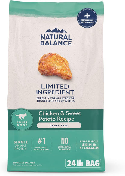 Natural Balance Limited Ingredient Adult Grain-Free Dry Dog Food, Chicken & Sweet Potato Recipe, 24