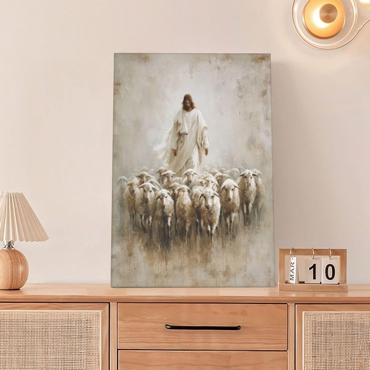 Jesus and Lamb Wall Art Christian Jesus Lamb Canvas Wall Decor Christ Religious Pictures painting