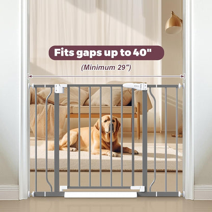 29"-40" Baby Gate for Stairs, Auto Close Stroller Friendly Dog Gate Indoor for Doorways, Pressure