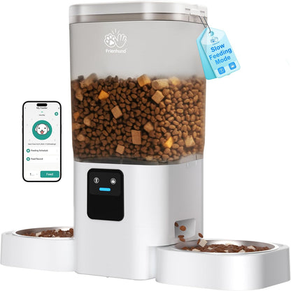 Automatic Cat Feeders 2 Cat with Slow Feed: Dual Automatic Dog Feeder with 5G WiFi, cat Food