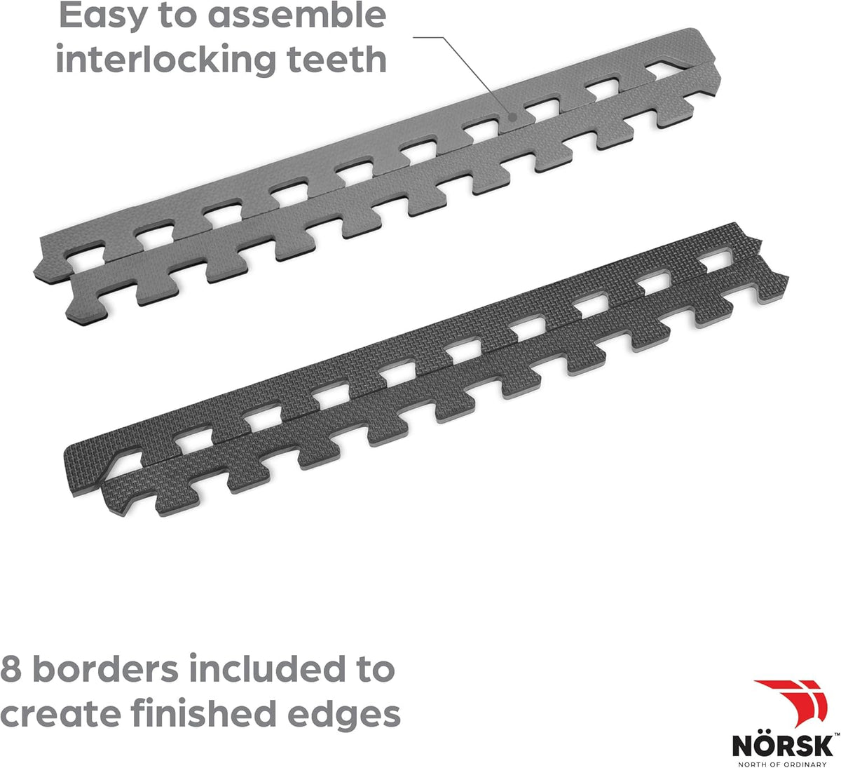 Norsk Multi-Purpose Reversible Floor Mats - EVA Interlocking Foam Tiles (Gray/Black 40 Tiles - 160